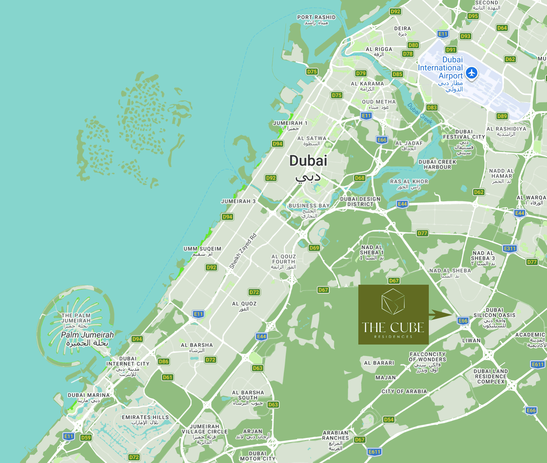 Cube Location Map - Dubai